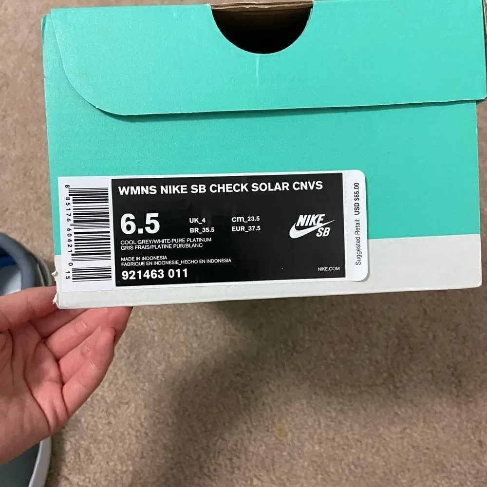 Nike SB Check Solarsoft Gray Canvas Shoe - Picture 7 of 7
